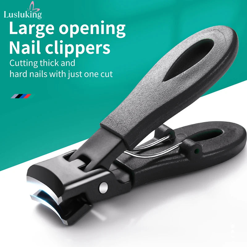 Large Jaw 8mm Openning Nail Clipper Thick Hard Special Nail Cutter Stainless Steel Manicure Tools Toe Cutter Trimmer Anti-Splash